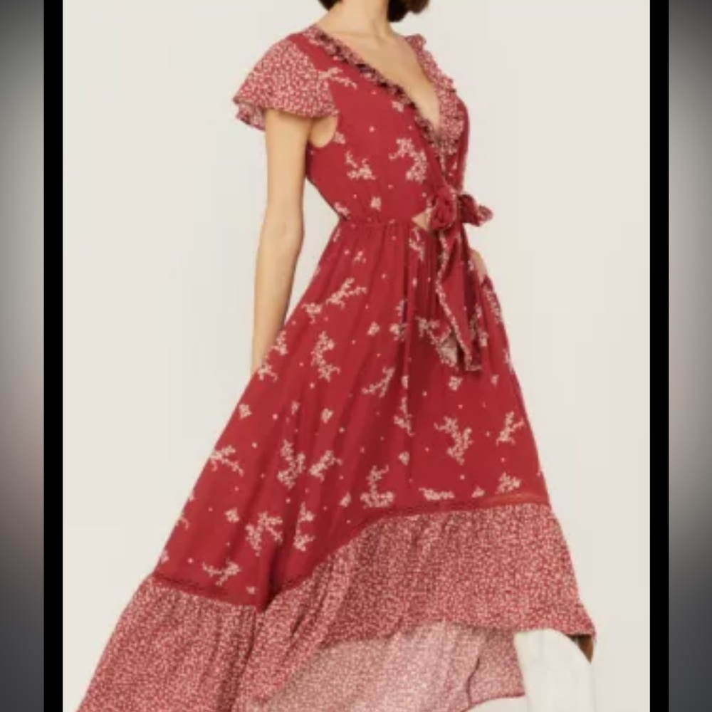 Floral Red Maxi Dress